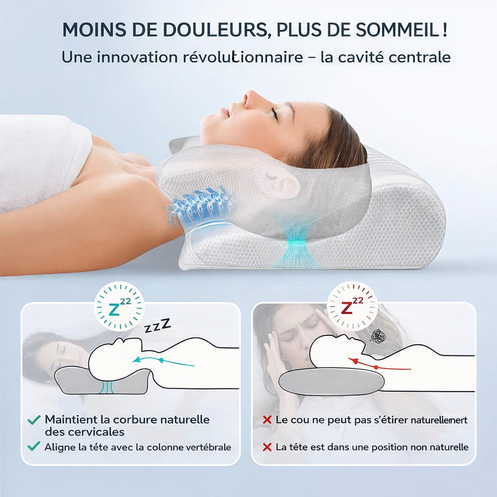 Oreiller cervical ergonomique Calmyera