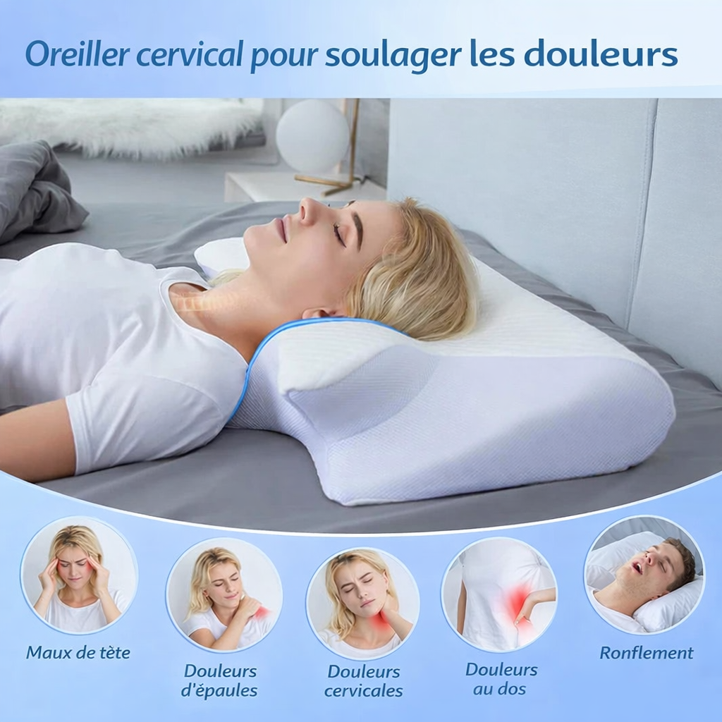 Oreiller cervical ergonomique Calmyera